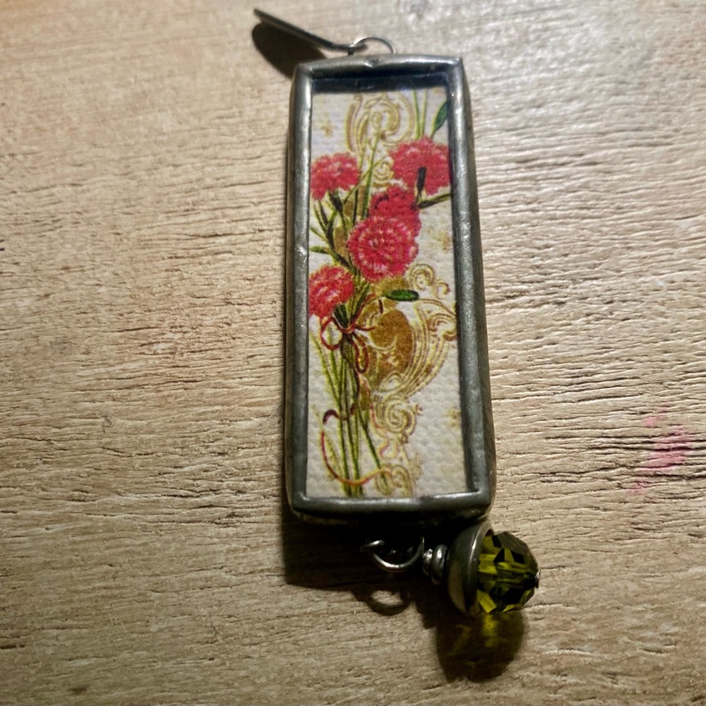 Jewel Kade Carnations Pendant with D initials